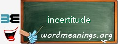 WordMeaning blackboard for incertitude